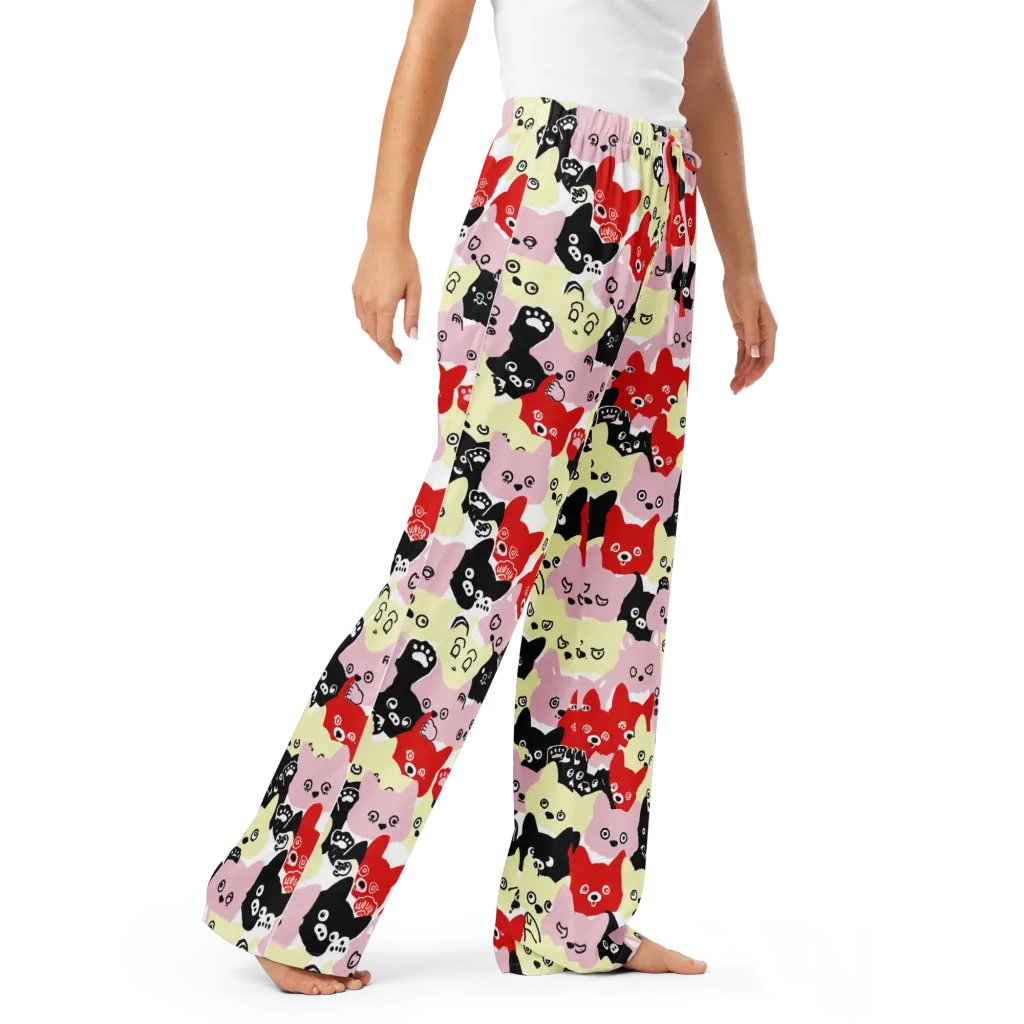 Neon Kitten Club on Women's Pajama Pants — Right Front