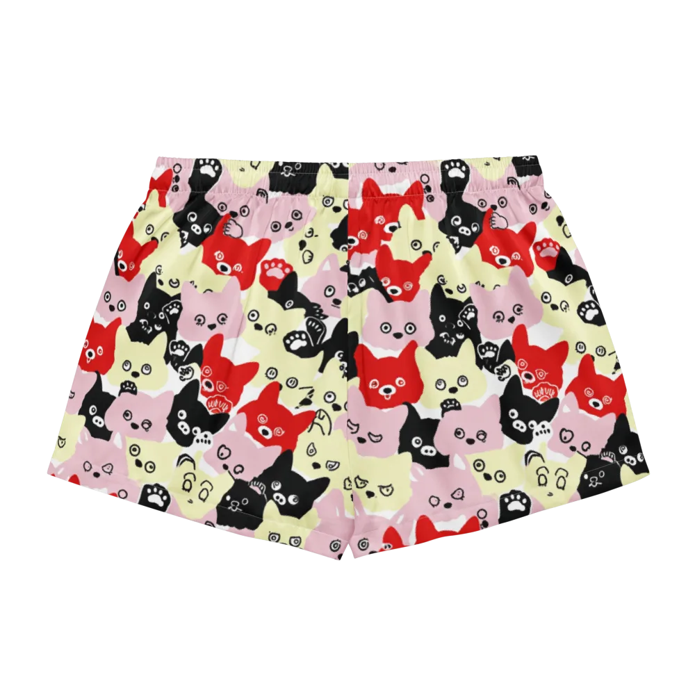 Neon Kitten Club on Women's Pajama Shorts — Back