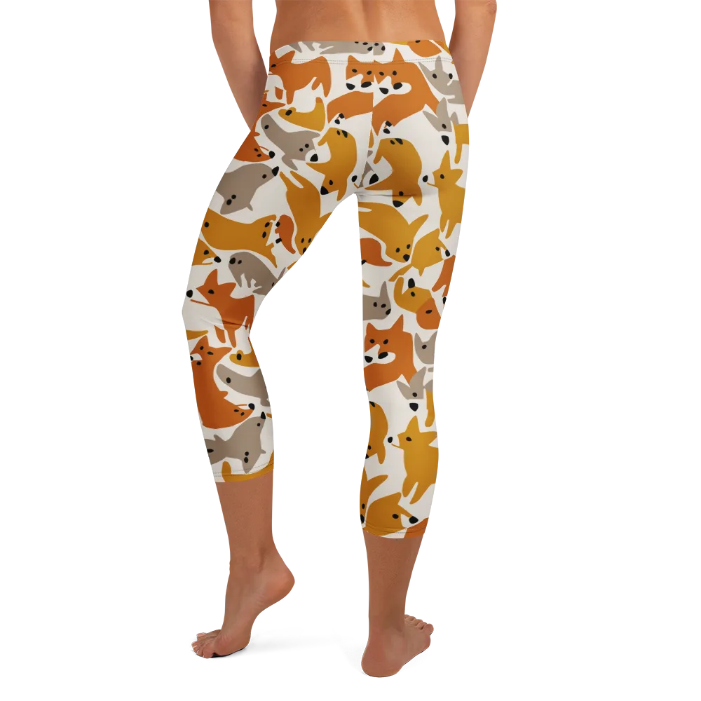 Autumn Fox Club on Capri Leggings — Back