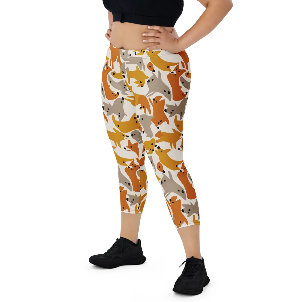 Autumn Fox Club on Capri Leggings — Front