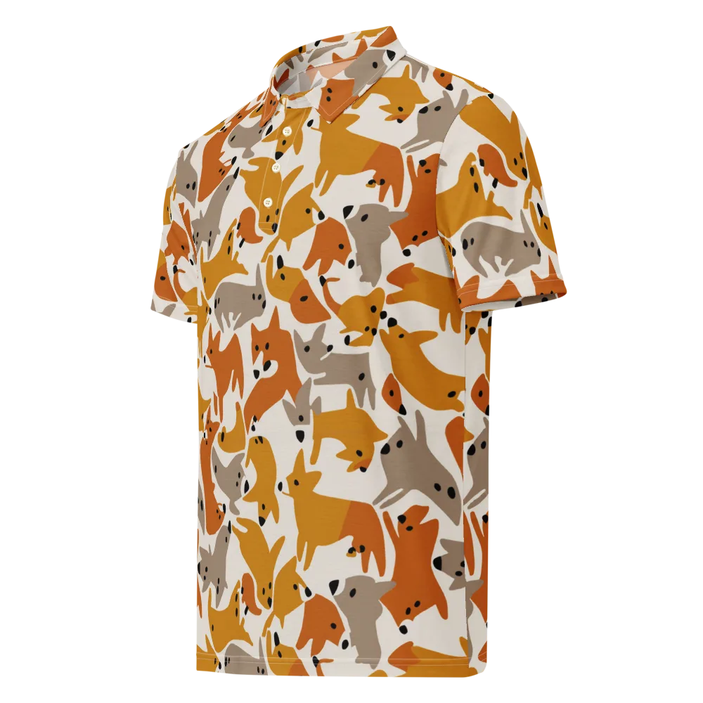 Autumn Fox Club on Men's Slim Fit Polo Shirt — Left Front