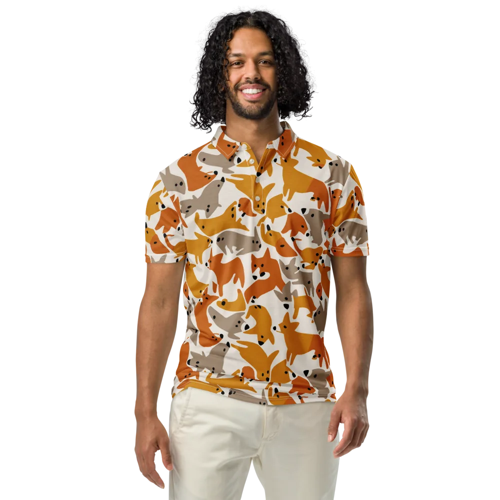 Autumn Fox Club on Men's Slim Fit Polo Shirt — Front