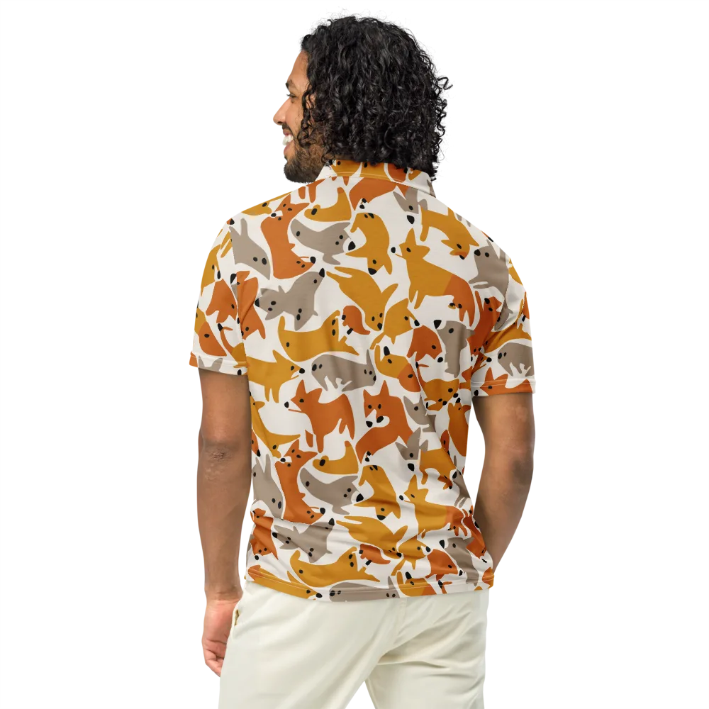 Autumn Fox Club on Men's Slim Fit Polo Shirt — Back