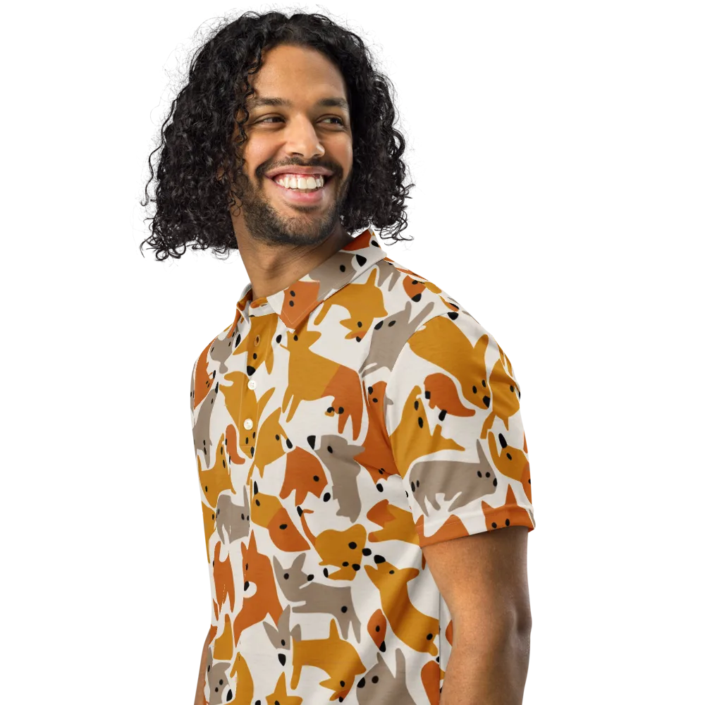 Autumn Fox Club on Men's Slim Fit Polo Shirt — Left Front