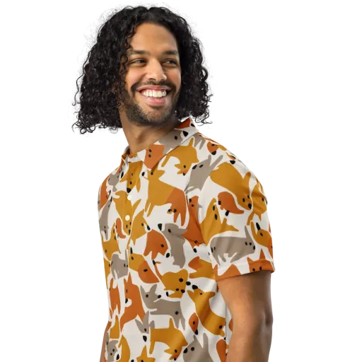 Autumn Fox Club on a Men's Slim Fit Polo Shirt