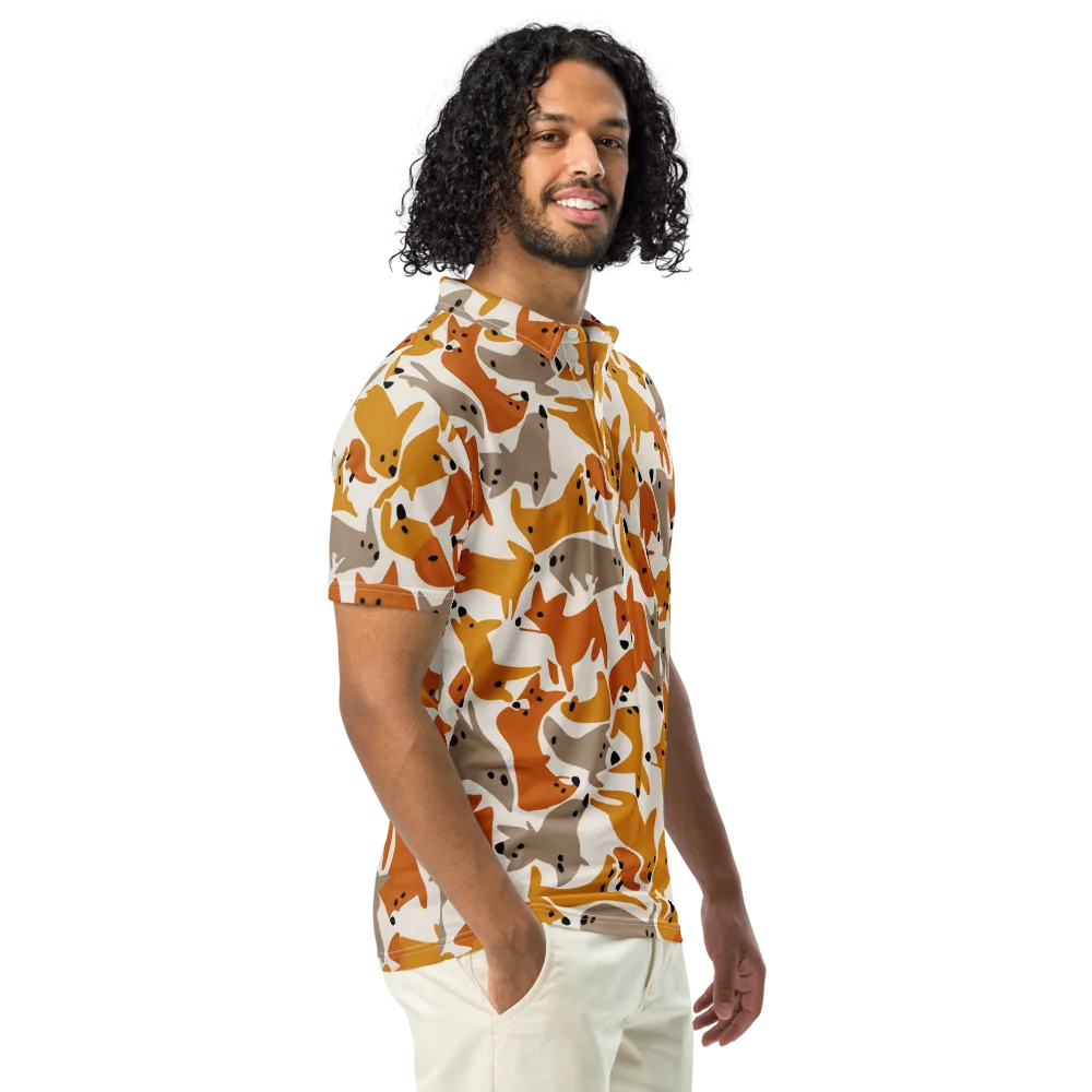 Autumn Fox Club on Men's Slim Fit Polo Shirt — Right Front
