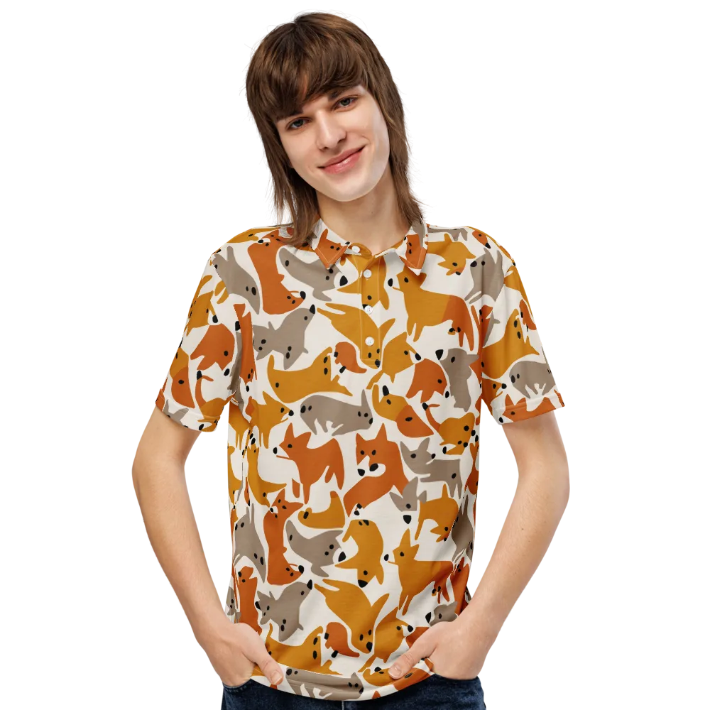 Autumn Fox Club on Men's Slim Fit Polo Shirt — Front