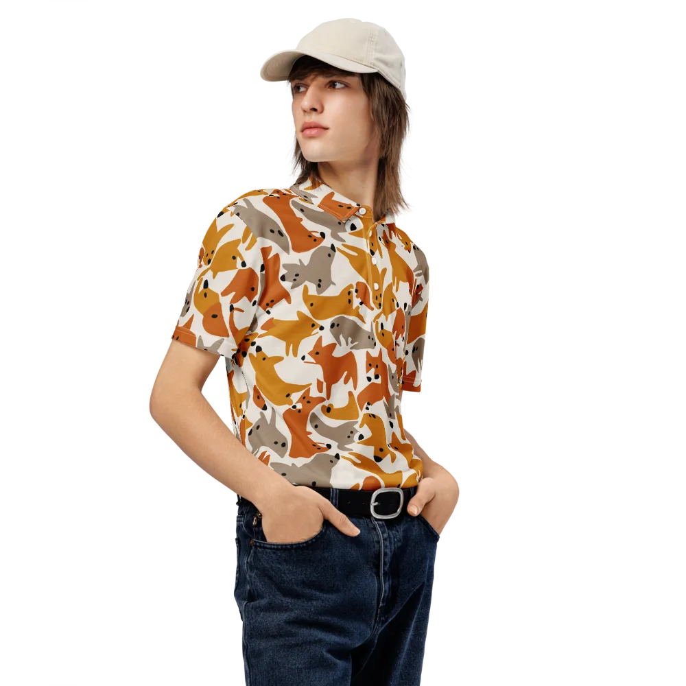 Autumn Fox Club on Men's Slim Fit Polo Shirt — Right Front