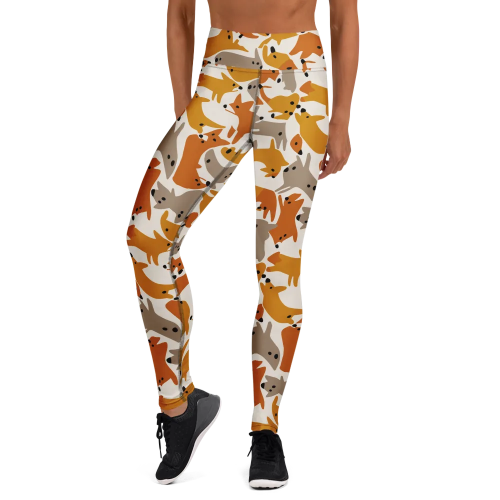 Autumn Fox Club on Yoga Leggings — Front