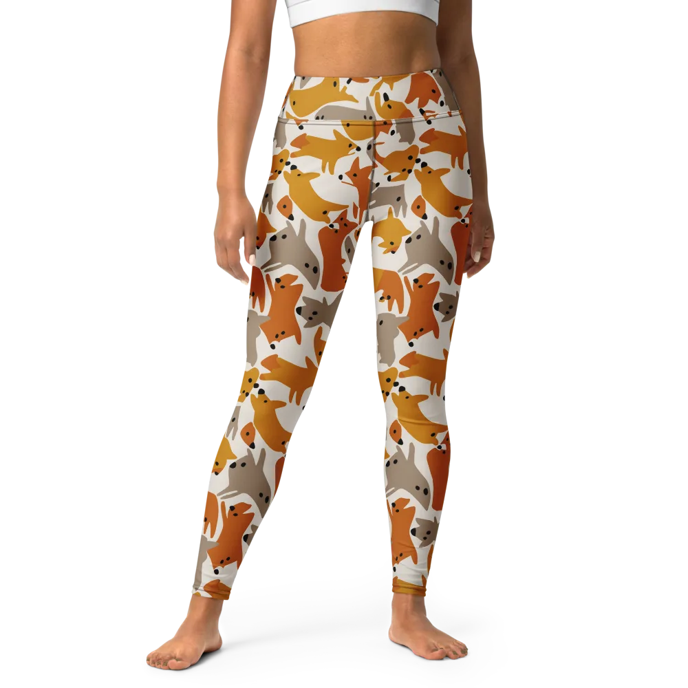 Autumn Fox Club on Yoga Leggings — Front