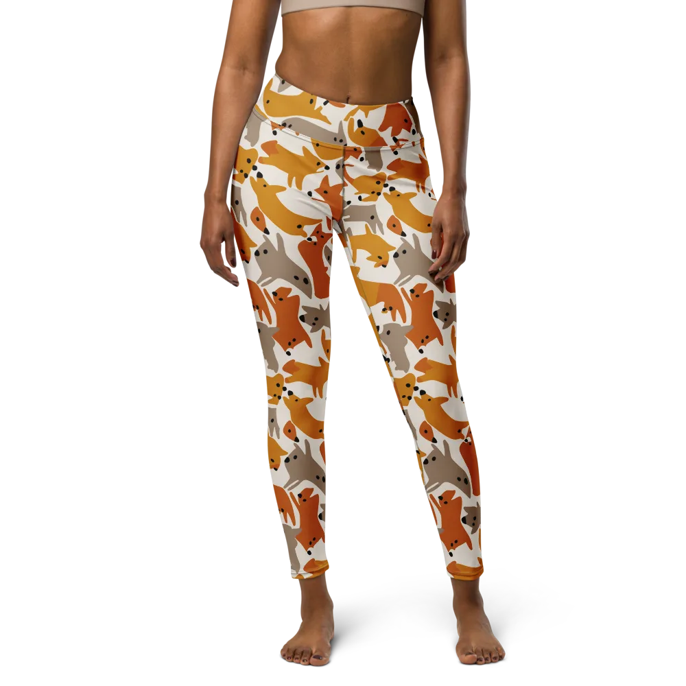 Autumn Fox Club on Yoga Leggings — Front
