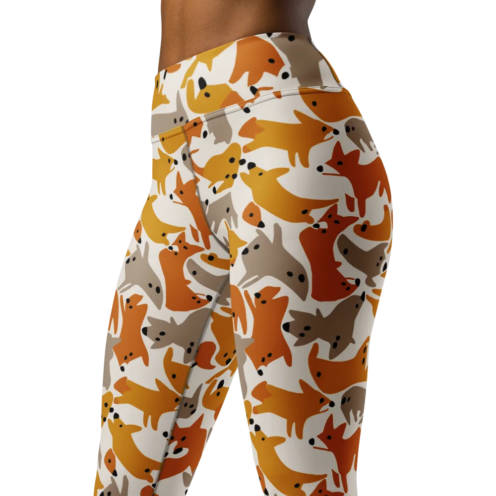 Autumn Fox Club on Yoga Leggings — Left Front