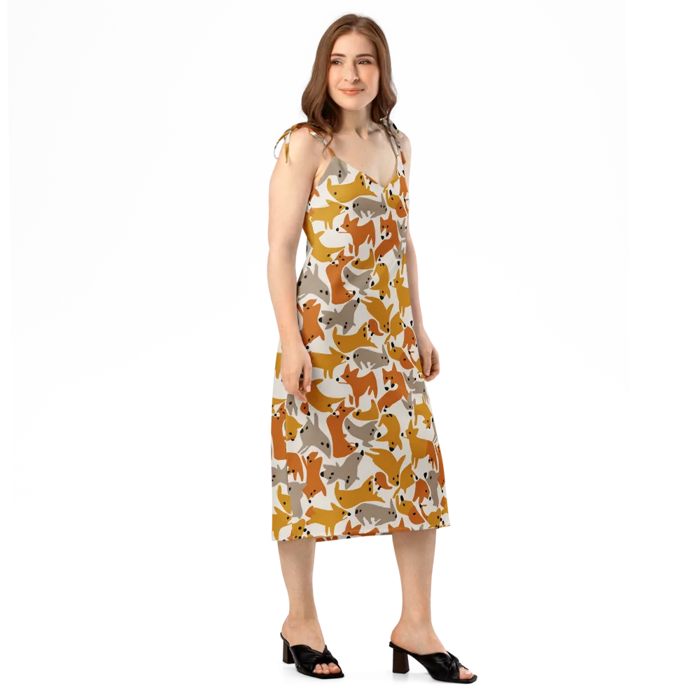 Autumn Fox Club on Slip Dress — Right Front