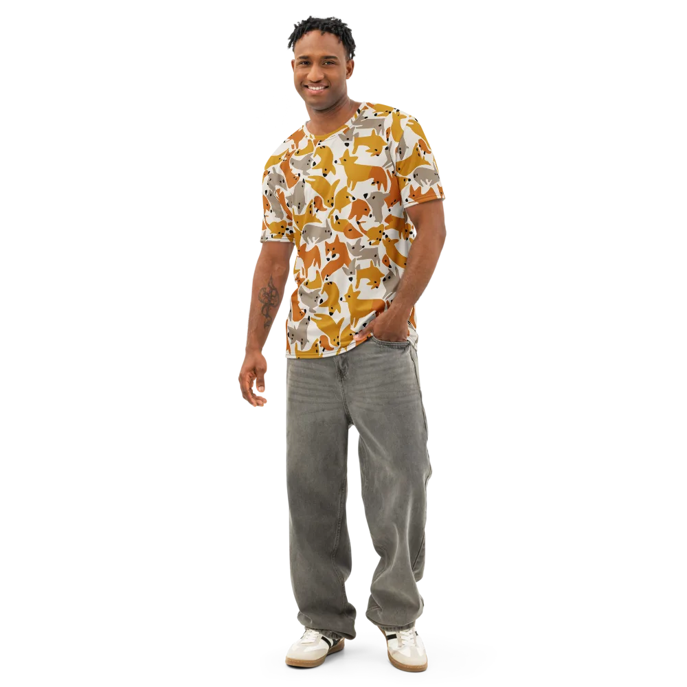 Autumn Fox Club on Men's Cotton Crew Neck T-Shirt — Front
