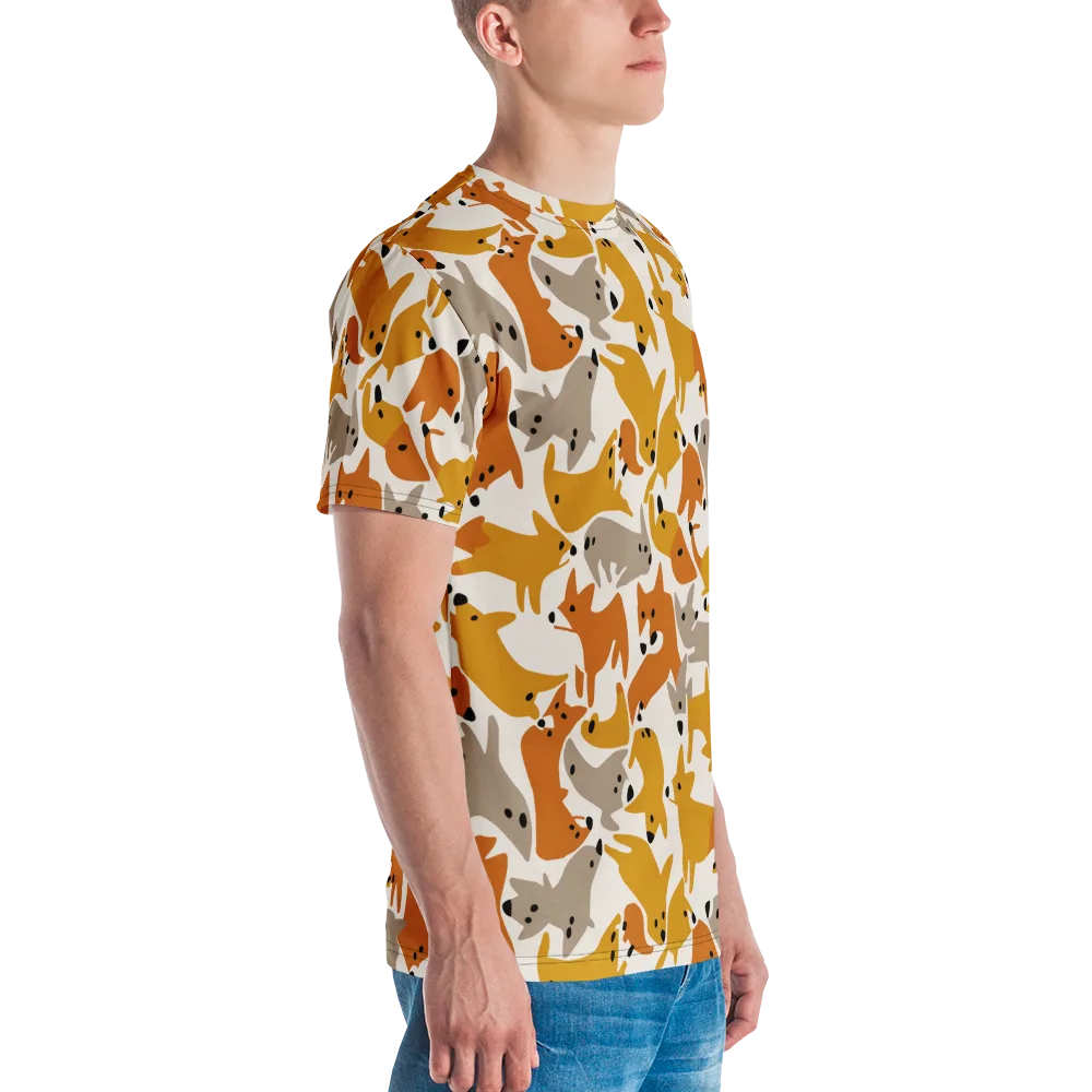Autumn Fox Club on Men's Crew Neck T-Shirt — Right