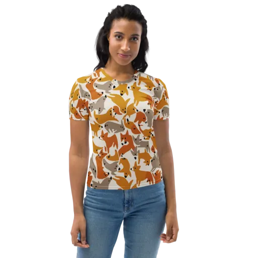 Autumn Fox Club on a Women's Crew Neck T-Shirt