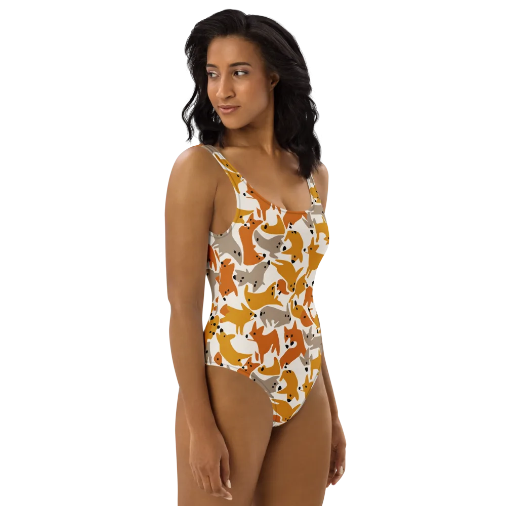 Autumn Fox Club on One-Piece Swimsuit — Right