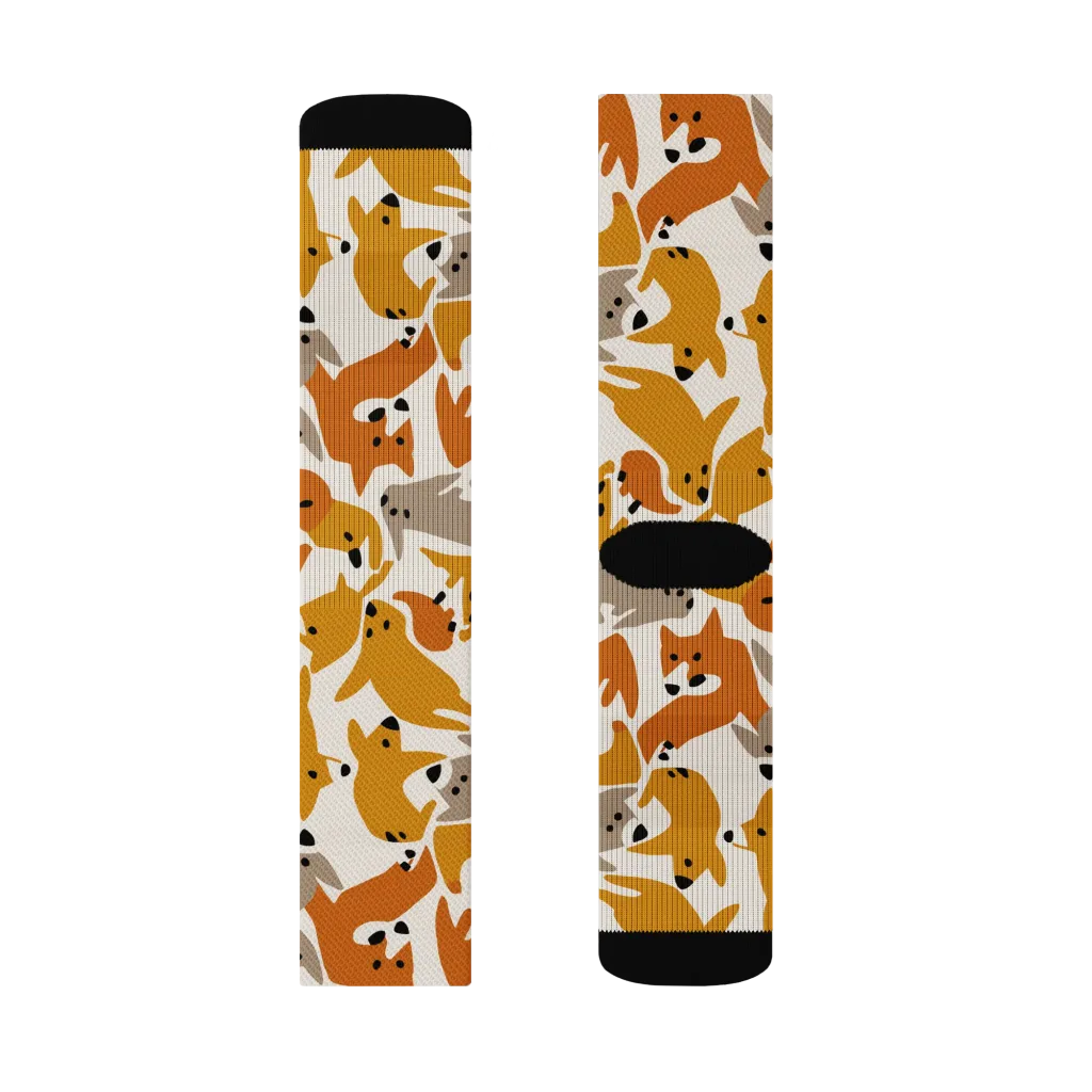 Autumn Fox Club on Socks — Right Sock