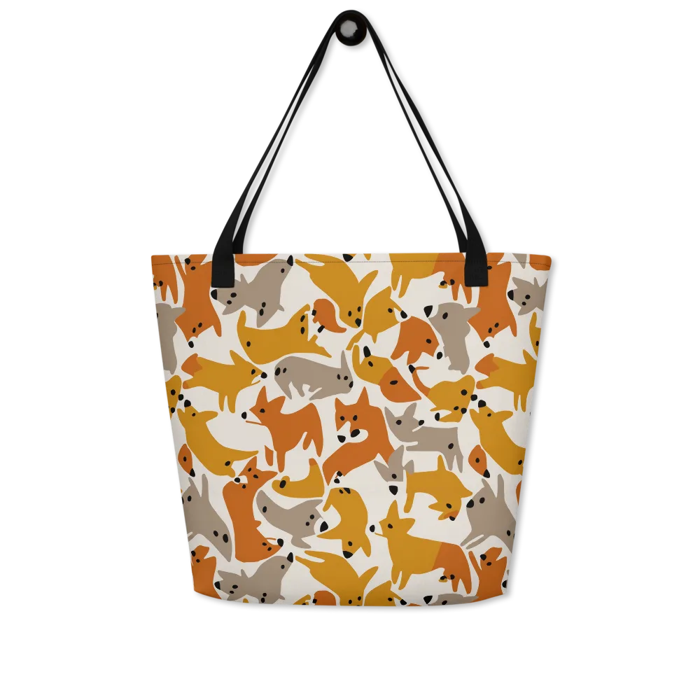 Autumn Fox Club on Large Tote Bag W/ Pocket — Front