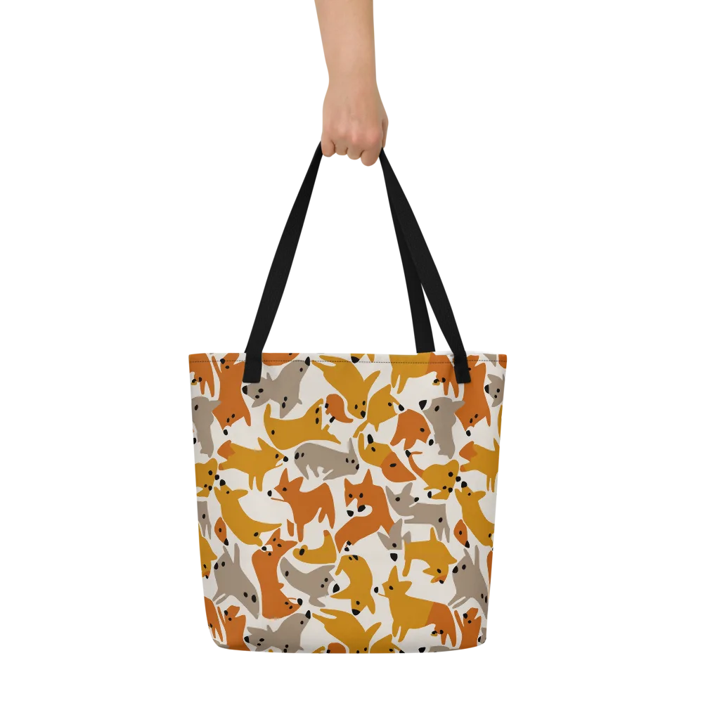 Autumn Fox Club on Large Tote Bag W/ Pocket — Front