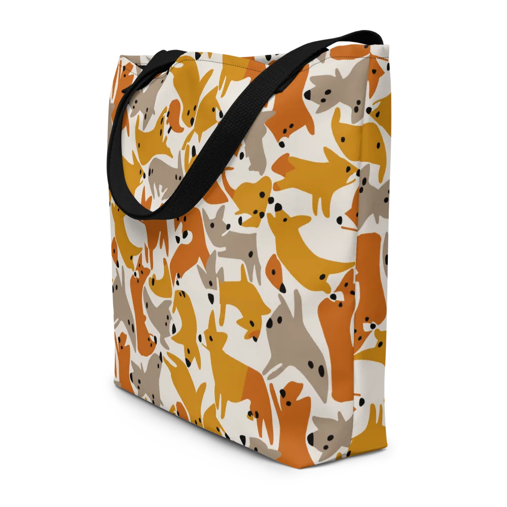 Autumn Fox Club on Large Tote Bag W/ Pocket — Front