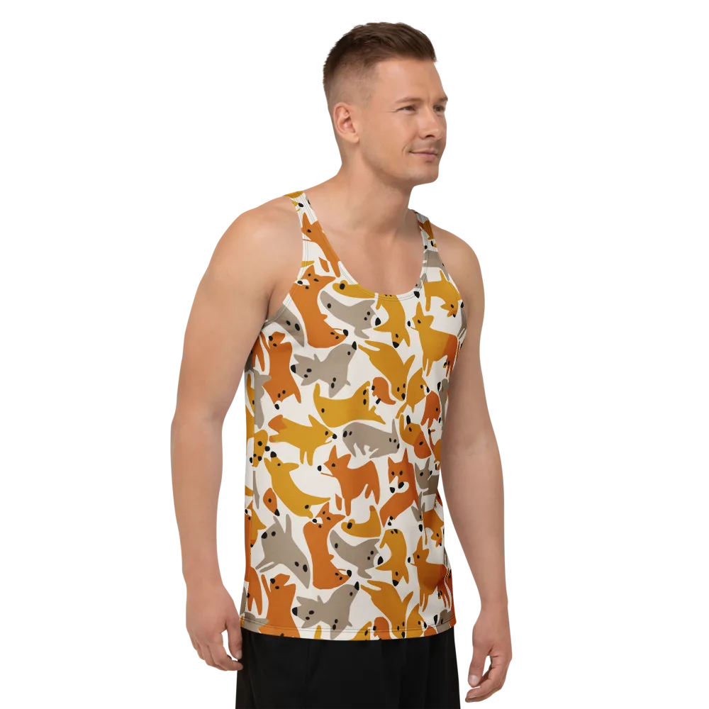 Autumn Fox Club on Men's Tank Top — Right Front