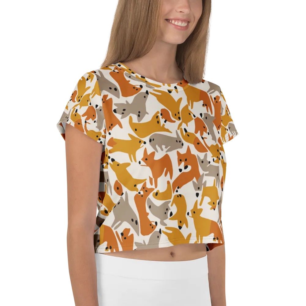 Autumn Fox Club on Crop Tee — Right