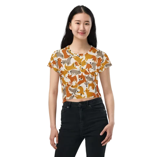 Autumn Fox Club on a Crop Tee