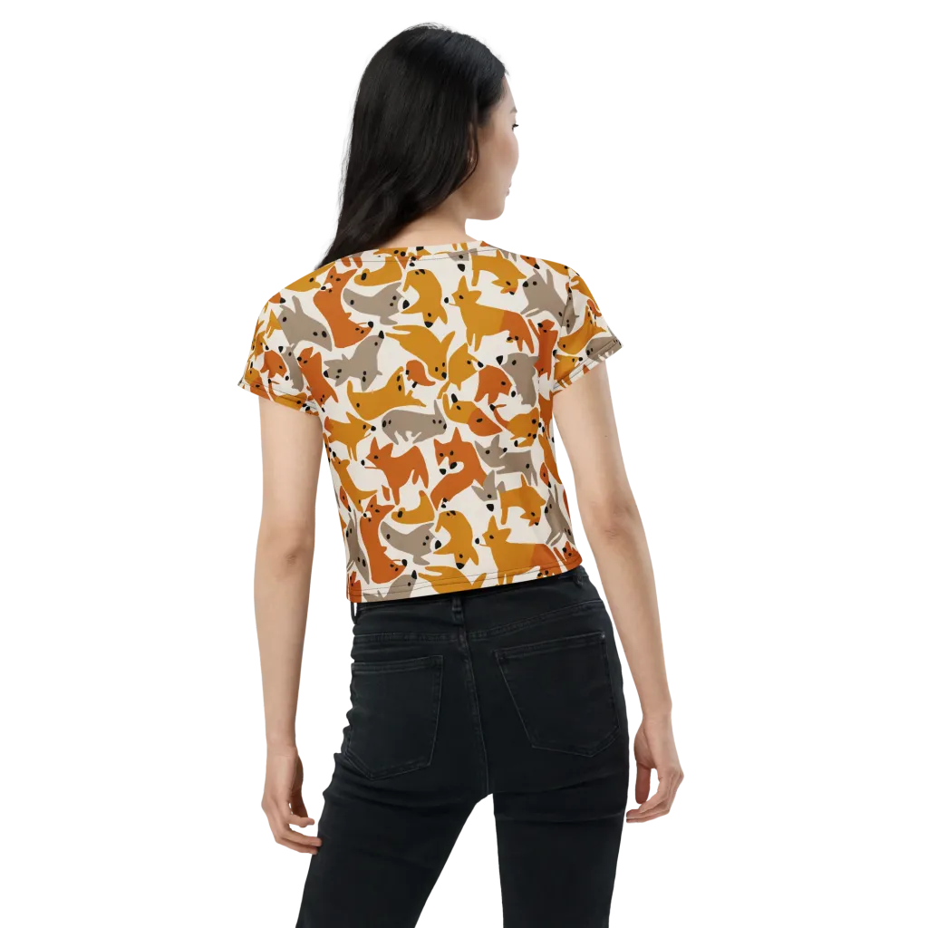 Autumn Fox Club on Crop Tee — Back