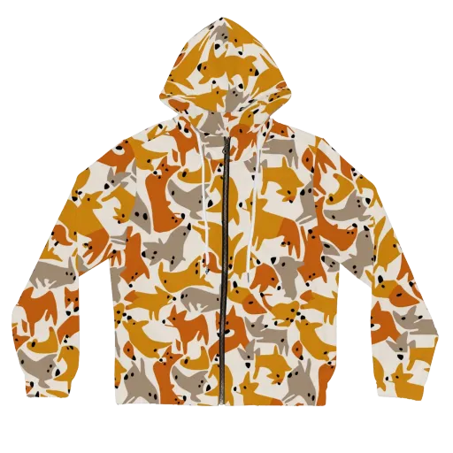 Autumn Fox Club on a Women's Full-Zip Hoodie