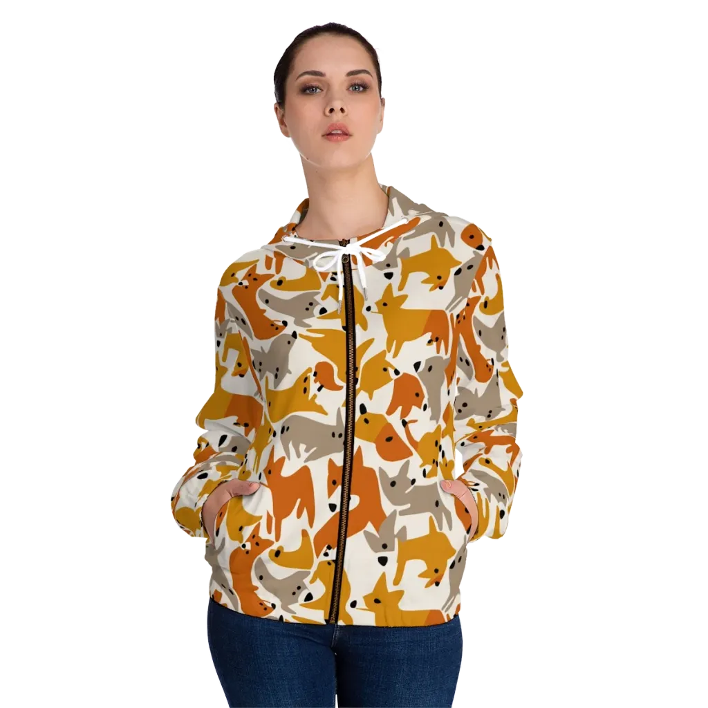 Autumn Fox Club on Women's Full-Zip Hoodie — Front On Person