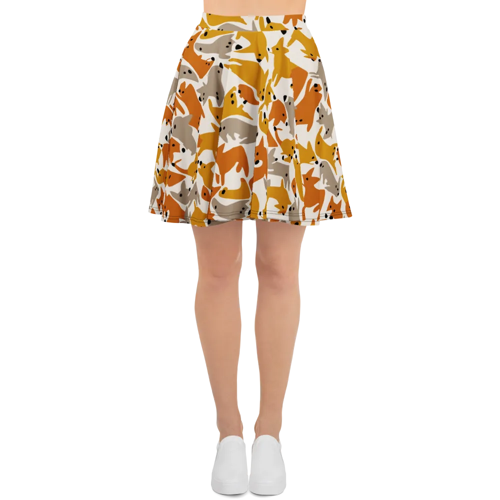 Autumn Fox Club on Skater Skirt — Front