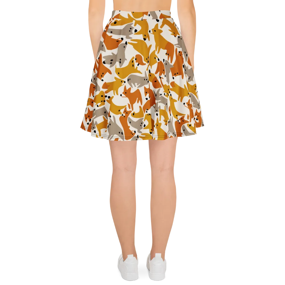 Autumn Fox Club on Skater Skirt — Back