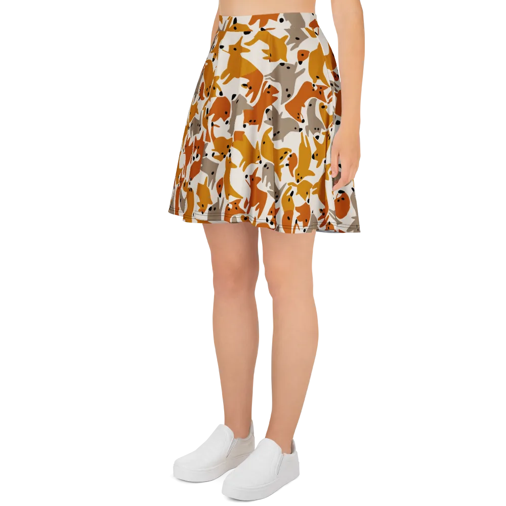 Autumn Fox Club on Skater Skirt — Left