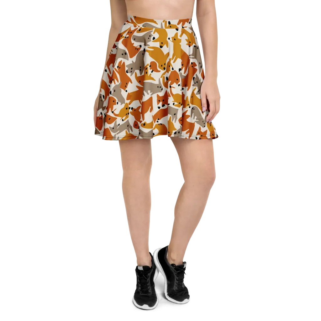 Autumn Fox Club on Skater Skirt — Front