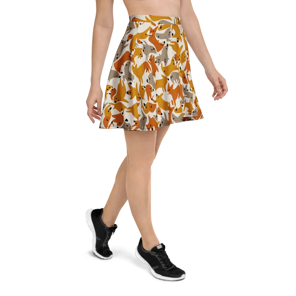 Autumn Fox Club on Skater Skirt — Right
