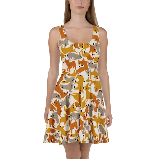 Autumn Fox Club on a Skater Dress