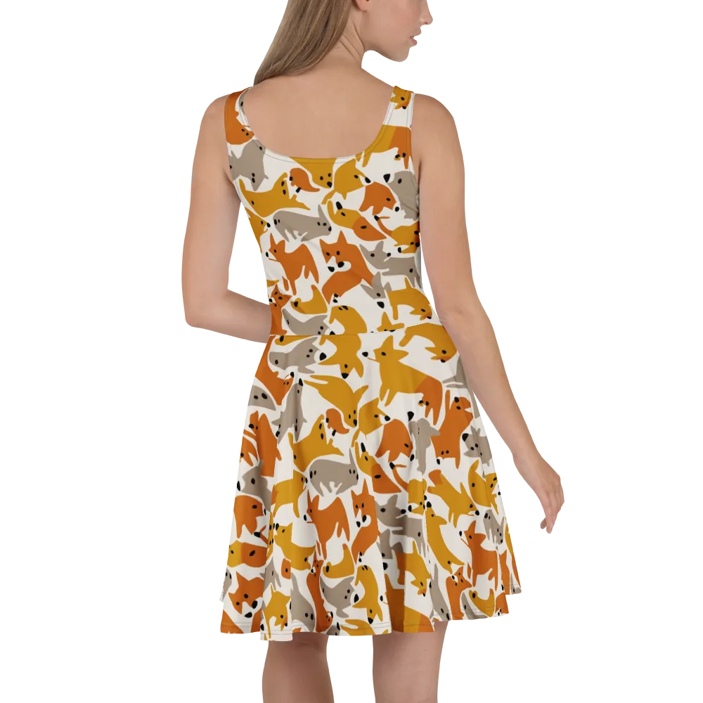 Autumn Fox Club on Skater Dress — Back