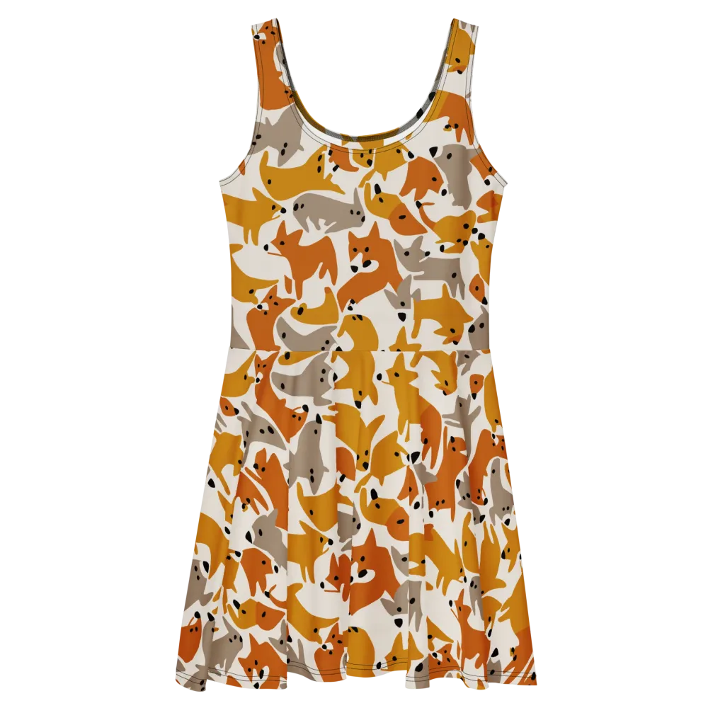 Autumn Fox Club on Skater Dress — Front