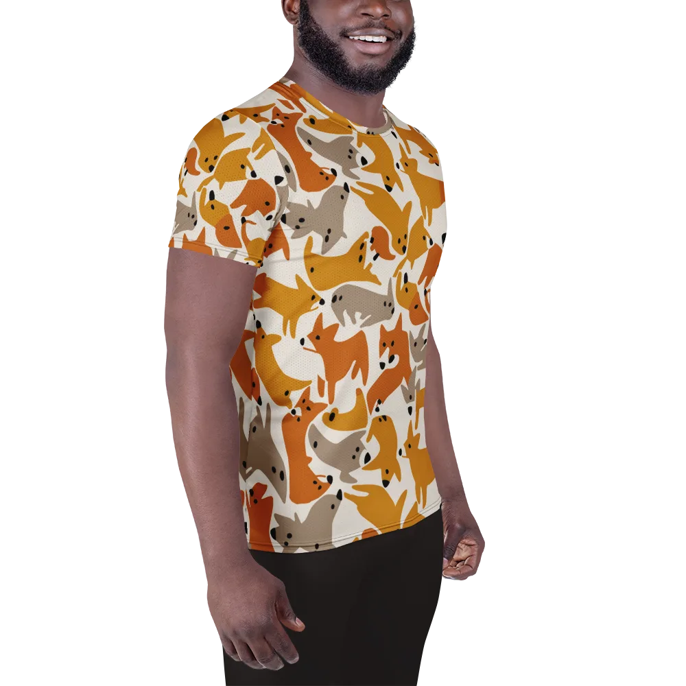 Autumn Fox Club on Men's Athletic T-Shirt — Right