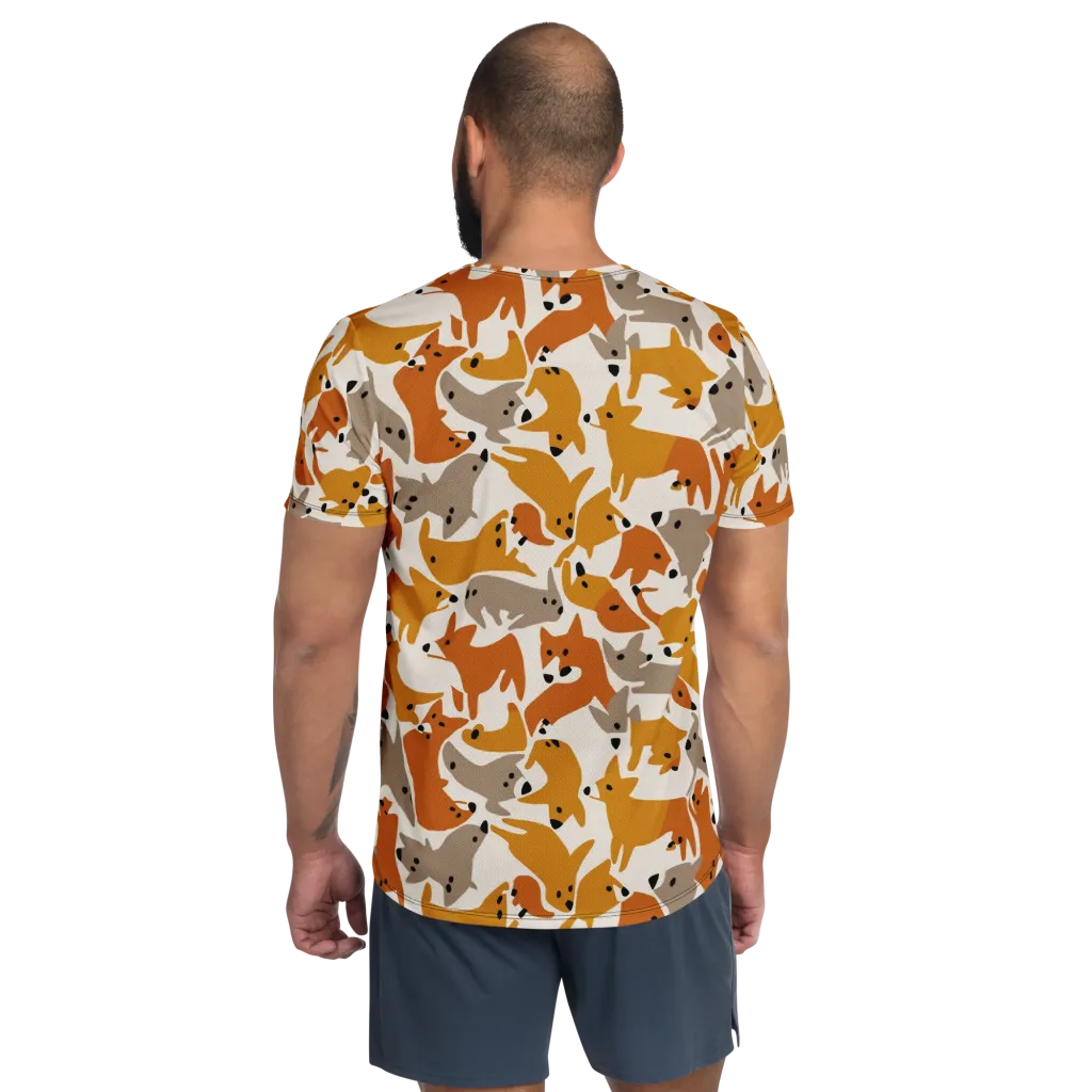 Autumn Fox Club on Men's Athletic T-Shirt — Back