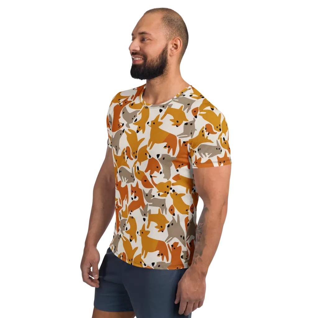 Autumn Fox Club on Men's Athletic T-Shirt — Left