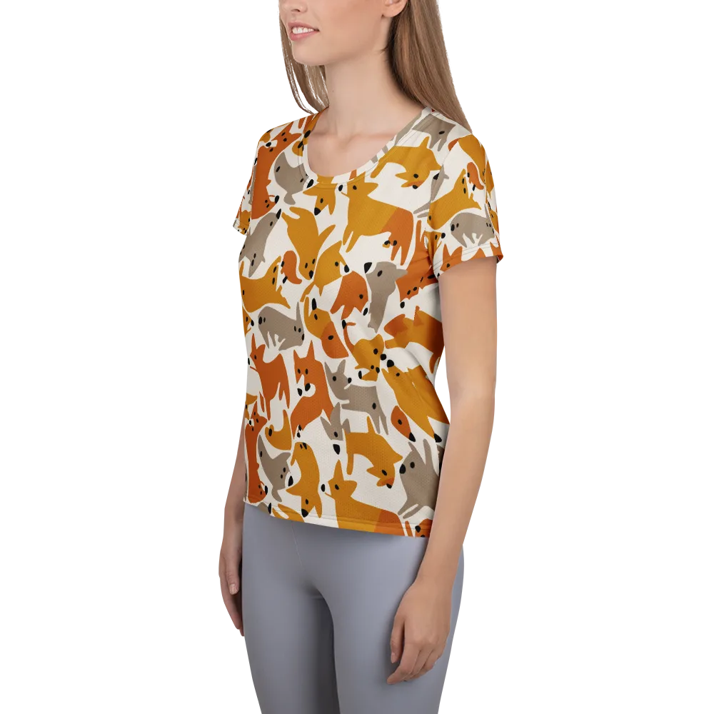 Autumn Fox Club on Women's Athletic T-Shirt — Left