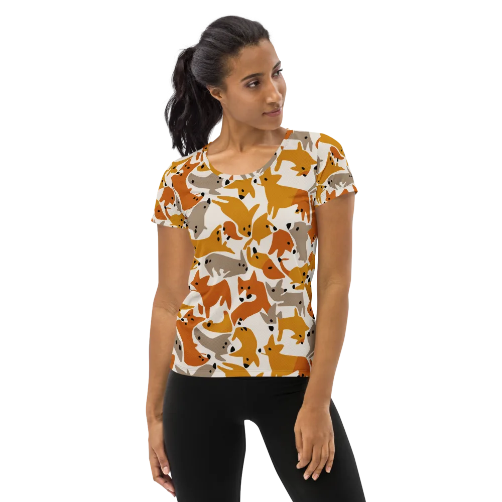 Autumn Fox Club on Women's Athletic T-Shirt — Front