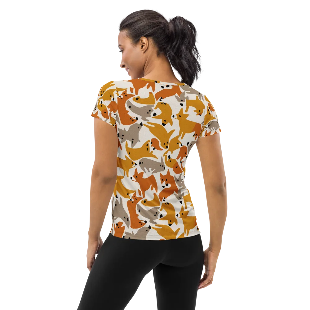 Autumn Fox Club on Women's Athletic T-Shirt — Back
