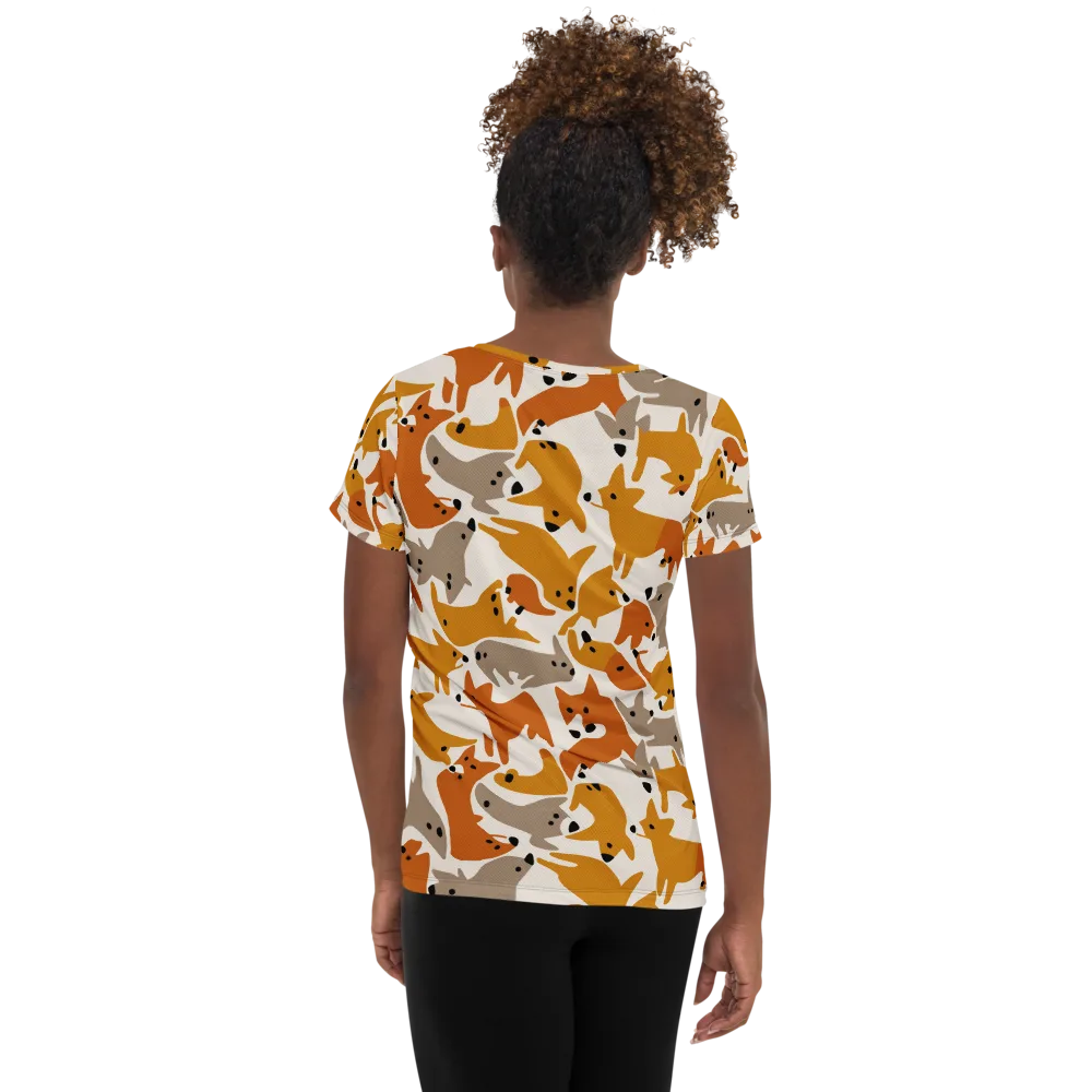 Autumn Fox Club on Women's Athletic T-Shirt — Back