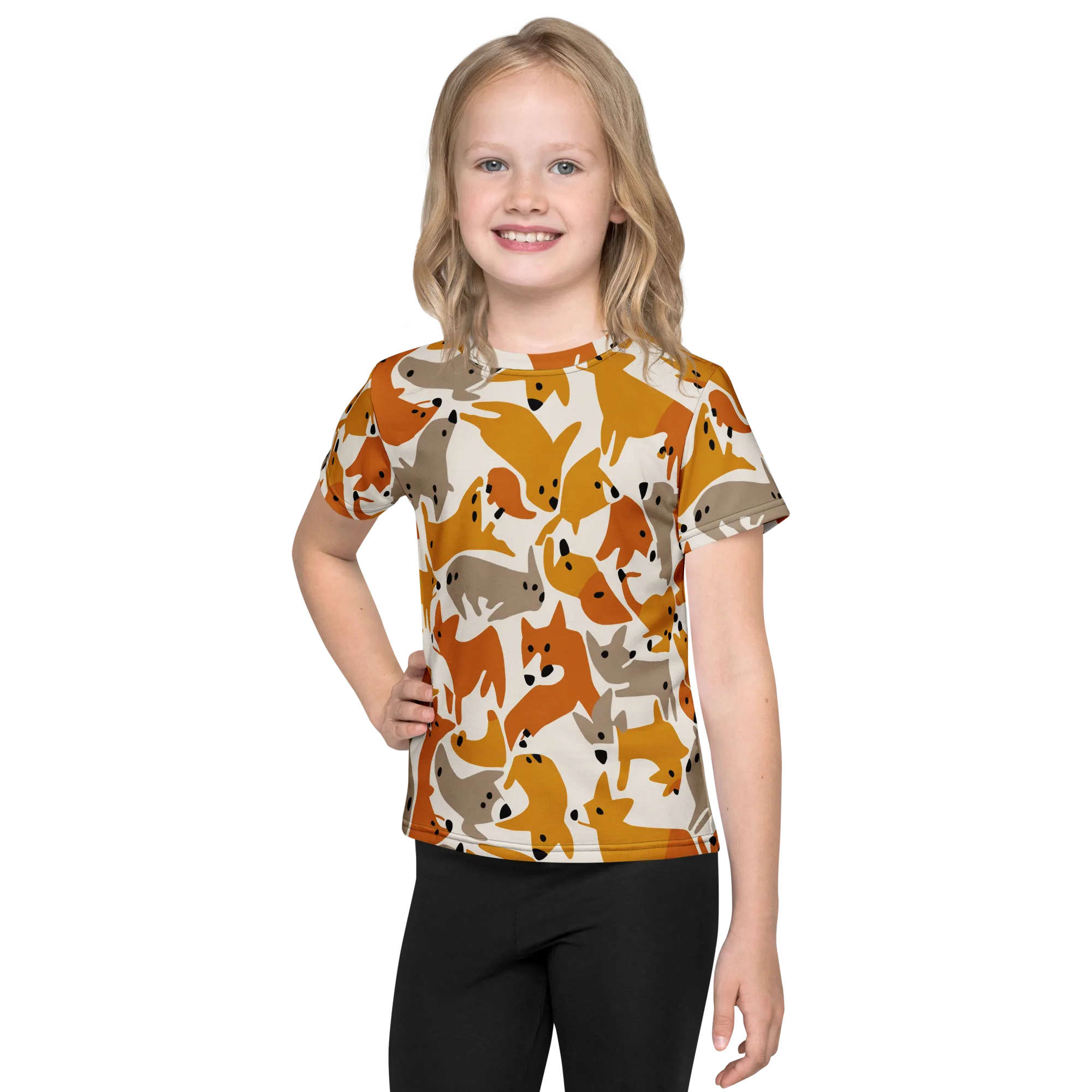 Autumn Fox Club on Kids Crew Neck T-Shirt — Front