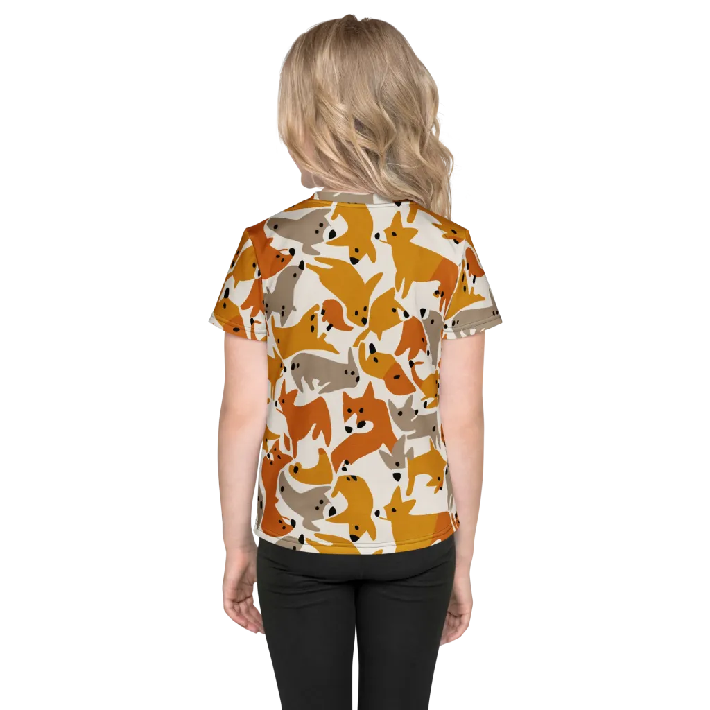 Autumn Fox Club on Kids Crew Neck T-Shirt — Back