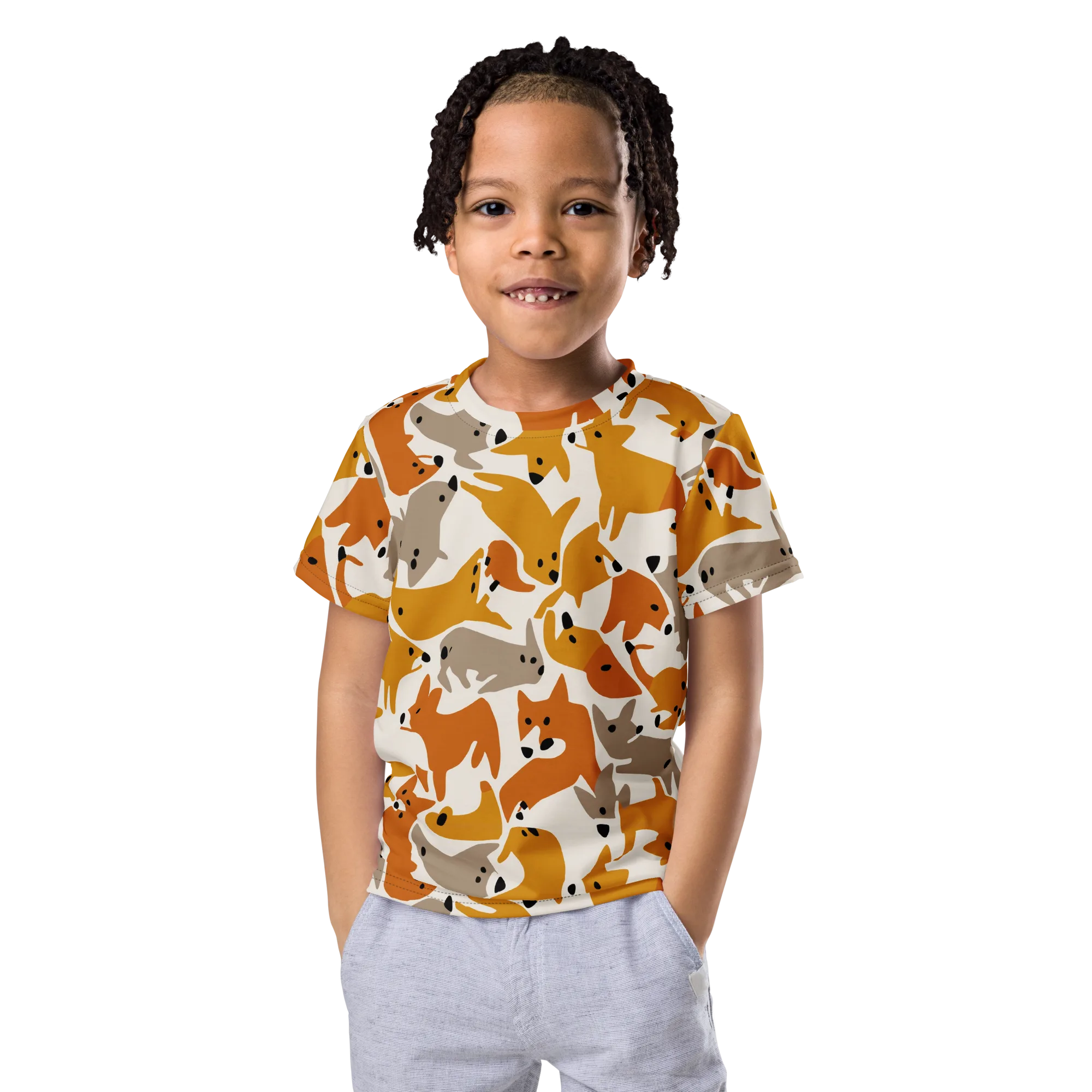 Autumn Fox Club on Kids Crew Neck T-Shirt — Front