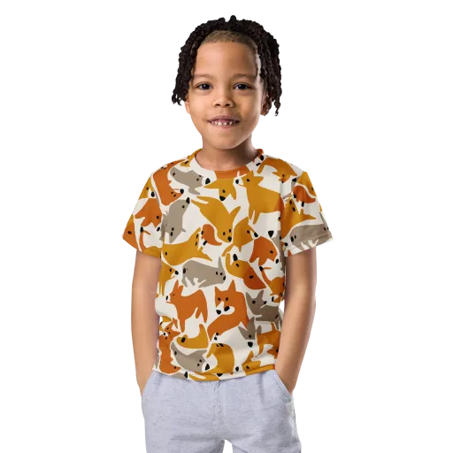 Autumn Fox Club on a Kids Crew Neck T-Shirt
